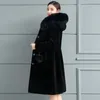 Pele feminina falso inverno 2023 estilo casaco de pele falso feminino em estilo longo ao ar livre mais um grande grosso casaco feminino 231202