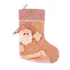 Crianças meias natal rosa decorações de árvore meia papai noel elk boneco de neve artesanal presentes engraçados 231202