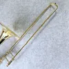 Professionele Bb-F # Tune Tenor Trombone Goudlak Nieuwe Bb Trombone Muziekinstrument Gratis Verzending