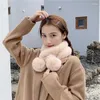 Schals Pelzige Weibliche Schal Winter Koreanische Faux Pelz Kreuz Ball Lätzchen Net Rot Warm Kragen Snood Enfant Frauen