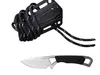 2085 Knite fixe de l'attelle 2 "Blade 8Cr13Mov en pierre Full Tang Black rempli en nylon avec gaine de cou EDC Tools