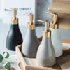 Liquid Soap Dispenser Refillable Ceramic Hand Sanitizer Bath Gel Shampoo Lotion Press Bottle Badrum Förvaringsbehållare för ELS och klubbar