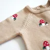 Rompers Baby Autumn embroidery Mushroom Clothing born Boys Girl Knit Sweaters Jumpsuits Winter Toddler Outfits Wear 231202