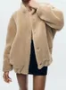 Veste bombardier polaire en fourrure pour femme, Faux manteau chaud de printemps, épais et solide, vêtements d'extérieur décontractés en daim, hiver