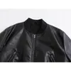 Women's Jackets YENKYE Fashion Women Black Faux Leather Bomber Jacket Long Sleeve Female Autumn Winter Short Coat