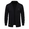 Chandails pour hommes Marque Hiver Cardigan tricoté pour hommes Qualité Solide Mens Pull Veste Col Mandarin Chaud Slim