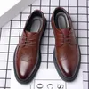 Dress Shoes Designer Brand Black Leather For Men Wed Shoe Lace Up Casual Business Oxfords Point Toe Office Formal Male