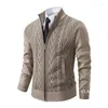 Herensweaters, gebreid vest, warme en slanke pasvorm, kasjmier, hoogwaardige kantoor-casual vesten