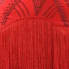 Stage Wear Latin Dance Dress Lady Junior Competition Red Costumes Women Fringe Lq412