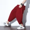 Pantalons pour hommes été coton sarouel hommes Vintage croix couleur unie pantalon hommes décontracté mollet longueur mâle Harajuku Streetwear