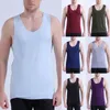 Men's Tank Tops M-4XL Men Low-cut Neck Sleeveless Solid Color Seamless Cotton T-shirt Fitness Vest Tanktop Sportwear Undershirt Fashion