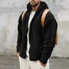 Mélanges de laine pour hommes vêtements d'extérieur pour hommes Double face capuche en velours arctique fermeture éclair à manches longues sweat-shirts en polaire manteaux hiver chaud vestes à capuche Streetwear 231202