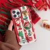 3D чехлы для мобильных телефонов, чехол для телефона с милым Санта-Клаусом, рождественской елкой и медведем в полоску для iPhone 15 Pro Max 12 14 Pro 11 13, чехол с рисунком граффитиL23/11/16
