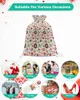 Christmas Decorations Poinsettia Gingerbread Man Gift Holders Drawstring Candy Bag Holiday Ornaments Present Xmas Wrap