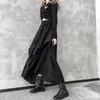 Rokken Gothic Onregelmatige Vrouwen Harajuku Vintage Punk Hoge Taille Cargo Midi Rok Japanse Zwarte Geplooide Casual Een Lijn