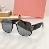 Vierkante W metalen zonnebril half goud metalen frame gradiënt Gafas de sol luxe heren en dames SMU75V bril met metalen letter verbindingspootjes Lunettes de vacances