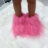 Botas crianças quentes pele inverno pelúcia faux neve senhoras peludo ao ar livre deslizamento em sapatos feminino aconchegante fuzzy bota de algodão 231202