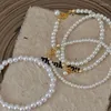 Bracelets de charme Français Rétro Simple Imitation Perle Bracelet Pour Femmes Fille Conception Perle Coréenne Or Couleur Bijoux Goutte
