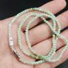 Certified 3 Colors Natural A Jade Jadeite Carved 3.2MM Beads 21.00 Inch Necklace
