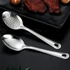 Spoons 304 Stainless Steel Strainer Spoon Quality Perforated Tableware Scoop Large Salad Household