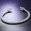 Goud 5 mm hiphop sieraden D Moissanite tennisarmband diamanten ketting op voorraad