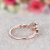 Cluster Rings Simple Moissanite Solid 14K Rose Gold Wedding Engagement Ring For Women With Certificate