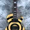 ベストZakk Wylde BullseyeクリームブラックエレクトリックギターEMG 8185ピックアップゴールドトラスロッドカバーホワイトモップブロックフィンガーボードインレイ369