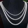 Prix d'usine 2Mm 3Mm 4Mm 5Mm Sier or blanc bijoux de mode collier de Tennis Moissanite