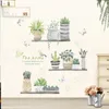 Wall Stickers Green Leaves and Branch for Living Room Decals Watercolor Plants PVC Bedroom Waterproof Poster 231202