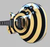 ベストZakk Wylde BullseyeクリームブラックエレクトリックギターEMG 8185ピックアップゴールドトラスロッドカバーホワイトモップブロックフィンガーボードインレイ369