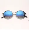 Mode-bril Jack-zonnebril Dames Heren Smetal Hexagon-zonnebril Vintage zonnebril UV400-bescherming Glazen lenzen met lederen tas en retailpakket