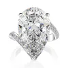 Wong chuva luxo 100% 925 prata esterlina criado moissanite pedra preciosa casamento noivado diamantes anel jóias finas todo 2011268z