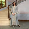 Vêtements ethniques Musulman Islam Luxe Année marocaine Robe de soirée brodée avec paillettes Patchwork Robe de Dubaï à la mode