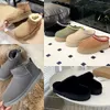 Boot Women Boots High Quality Shoes Mini Platform Fur Scuffs Wool Blend Comfort Winter Brown Black Grey Clogs Fuzzy Mules Sheepskin Suede 40