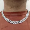 12mm qualité supérieure personnaliser en argent sterling Vvs Moissanite diamant clouté chaîne à maillons cubains glacés pour hommes collier de luxe