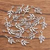 Breloques 50 pièces 10x20mm, 2 couleurs, vente en gros, alliage métallique, petite branche d'arbre, pendentif plante pour la fabrication de bijoux, artisanat fait à la main, bricolage