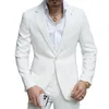 Herrenanzüge Lansboter Weißer Herrenanzug 2-teilig Business Casual Mantel Koreanische Version Slim Fit Bankett Hochzeit Set Jacke mit Hosen