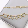 Kedjor Madalena Sarara 18K Yellow Gold Women Chain Halsband Multi-Heart Design O Shape Simple Style