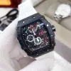 RICH Six aiguilles Tous les cadrans fonctionnent Verres saphir Chronographe carré hommes homme Pleine fonction tout le crime montre à quartz loisirs mode numérisation tique montres de sport montre