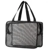 Sacs de rangement Sac de douche portable Creux Out Organisateur de toilette Capacité Mesh pour le camping à séchage rapide