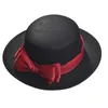 Boinas femininas chapéus vitorianos Vintage Bows Fedora Black