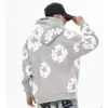 Denim Tears Readymade Homens Hoodies Espuma Inverno Flor Co Marca Mulheres Puff Impresso Angustiado Pulôver Cap Bordado Branco Kapok Tidal 251