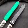 Micro tech A6 Cuchillo automático (peine) Hoja de acero 5CR13 de 3.543 ", Mangos de aluminio, Herramienta de autodefensa de combate táctico para acampar al aire libre Navajas de bolsillo EDC