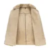 Vestes d'hiver en cuir et daim pour hommes, Style Punk, Streetwear doublé de fourrure, manteaux épais et chauds, 231202