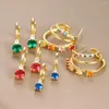 Oorringen Trendy Roestvrij Staal Kleurrijk Voor Vrouwen Vintage Kleur CZ Zirkoon Kraakbeen Piercing 2023 Trend Sieraden