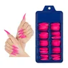 Unghie Finte Extra Lunghe Tips Complete Stiletto Colorato Su Cover Acrilica Pratica Mano Removibile