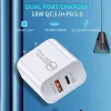 Chargeur USB rapide 18W Type C PD Charge rapide pour iPhone prise ue US chargeur USB avec chargeur de téléphone QC 4.0 3.0