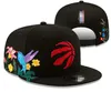 Toronto''Raptors''ball Caps 2023-24 unisex mode bomull baseball cap snapback hatt män kvinnor sol hat broderi vår sommar mössa grossist a1