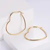 Hoop Earrings Fashion Exaggerated Love Heart 316L Stainless Steel Large For Women Party Girl Jewelry Gifts