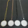 Sublimation Blank Round Necklaces Pendants with Stainless Steel Chain Hot Tranfer Printing Consumable Factory Price Wholesale